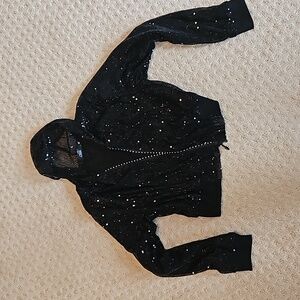Cleo Black Sequin crop jacket